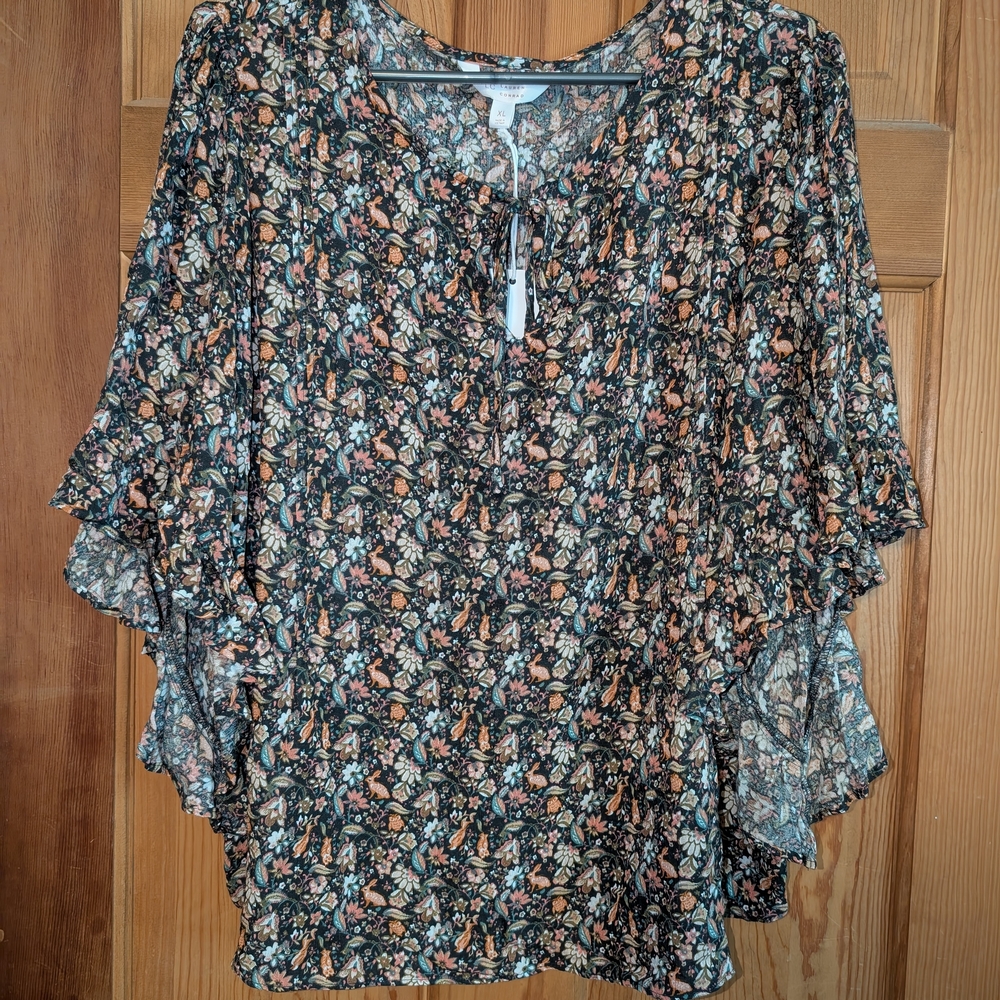 LC Lauren Fall Floral Blouse